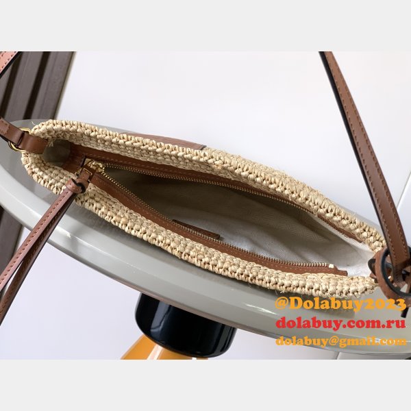 LOEWE Slit Pochette Raffia Bag