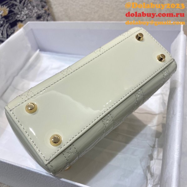 High Quality Christian Dior Lady patent leather 17CM Bag mini